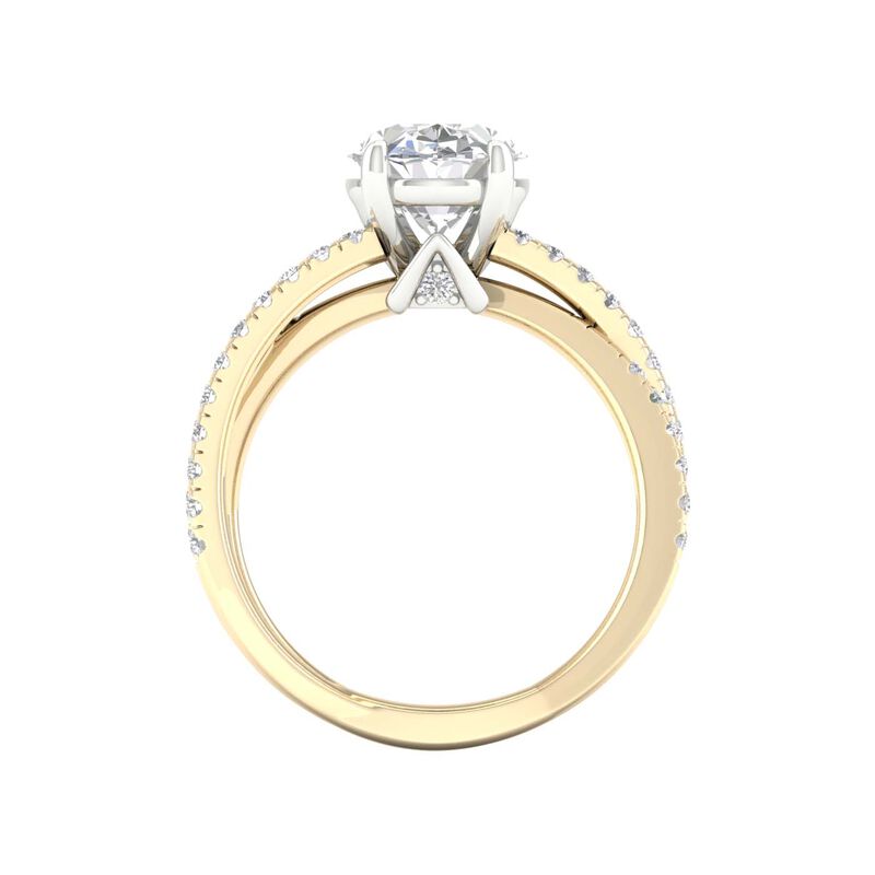 Nashville Oval Lab Grown 3 5/8ctw. Diamond Multi-Row Twist Engagement Ring in 14k Yellow Gold image number null